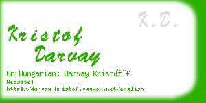 kristof darvay business card